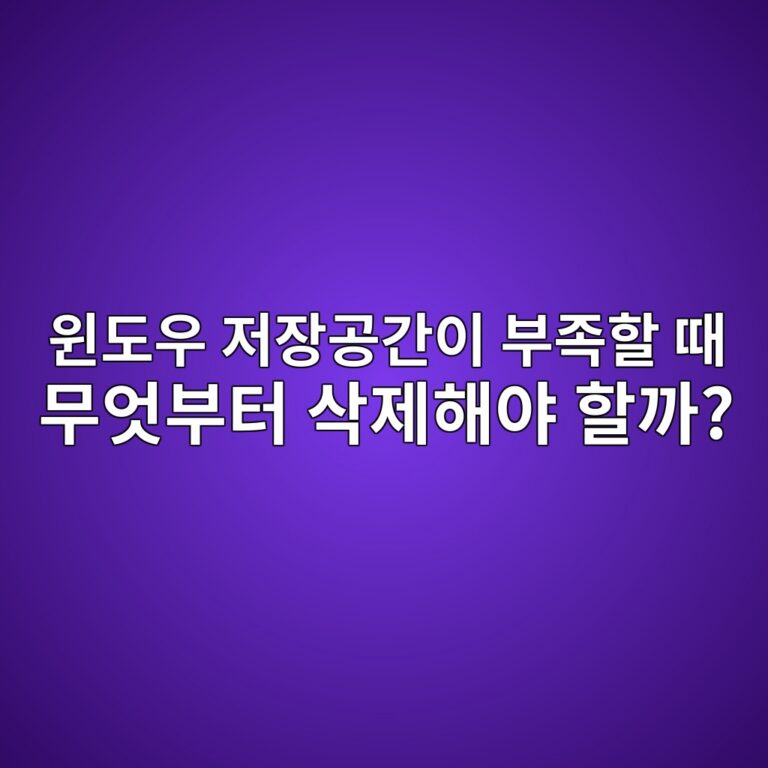 윈도우 저장공간이 부족할 때 무엇부터 삭제해야 할까? 안전한 정리 순서 5 ec9c88eb8f84ec9ab0 eca080ec9ea5eab3b5eab084ec9db4 ebb680eca1b1ed95a0 eb958c ebacb4ec9787ebb680ed84b0 ec82adeca09ced95b4ec95bc ed95a0 1789949055