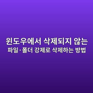 윈도우에서 삭제되지 않는 파일·폴더 강제로 삭제하는 방법: 원인부터 안전한 해결 순서까지 3 ec9c88eb8f84ec9ab0ec9790ec849c ec82adeca09ceb9098eca780 ec958aeb8a94 ed8c8cec9dbcc2b7ed8fb4eb8d94 eab095eca09ceba19c ec82adeca09ced9598 1789947424