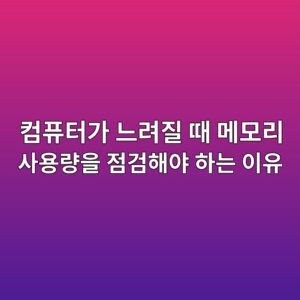 컴퓨터가 느려질 때 메모리 사용량을 점검해야 하는 이유 5 ecbbb4ed93a8ed84b0eab080 eb8a90eba0a4eca788 eb958c eba994ebaaa8eba6ac ec82acec9aa9eb9f89ec9d84 eca090eab280ed95b4ec95bc ed9598eb8a94 1788838057