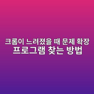 크롬이 느려졌을 때 문제 확장 프로그램 찾는 방법 2 ed81aceba1acec9db4 eb8a90eba0a4eca18cec9d84 eb958c ebacb8eca09c ed9995ec9ea5 ed9484eba19ceab7b8eb9ea8 ecb0beeb8a94 ebb0a9ebb295 1790240272
